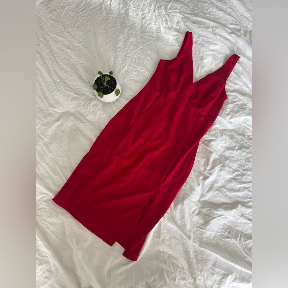 Lulu's Vibrant Red Backless Dress, size Medium